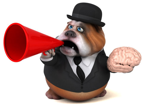 Fun bulldog - 3D Illustration