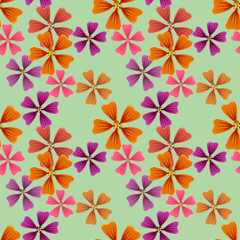 Lavatera. Seamless pattern texture of flowers. Floral background, photo collage