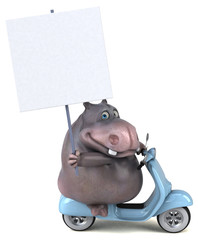 Fun hippo - 3D Illustration