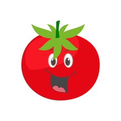 Cute vegetable tomato cartoon character isolated on white background 