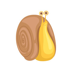 Cute little garden snail vector Illustration on a white background