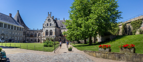 Panorama of the courtyard of the Bentheim castle, Germany