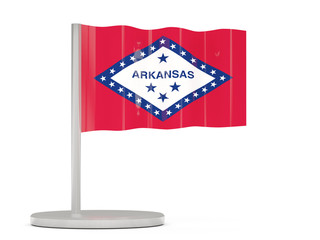 Naklejka na ściany i meble Flag pin with flag of arkansas. United states local flags