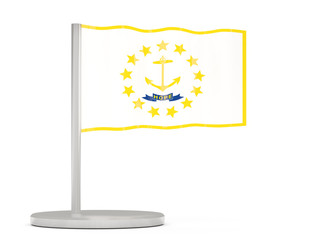 Flag pin with flag of rhode island. United states local flags