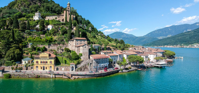 Lake view of Marcote, Switzerland.