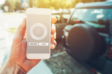 Car smartphone app for locking and unlocking vehicle