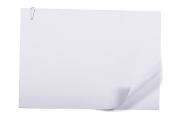 Stack of white paper with paper clip