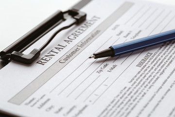 contract form, selling and buying home or condo concept