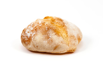 Fresh bread on white background