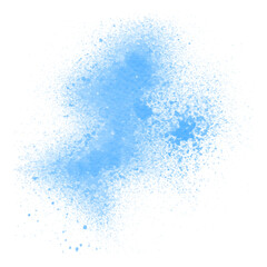 Blue spray paint on white background - obrazy, fototapety, plakaty