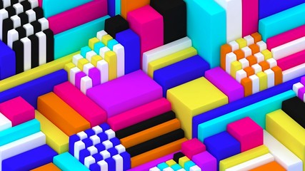 3d background. Abstract wallpaper. Shapes 3d. Cubes. Geometric objects. Minimalism. Trendy modern illustration. Render. Stylish concept. Poster backdrop. Minimal style.