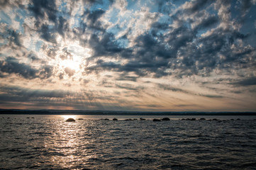 Obraz premium Amazing sea sunset in Sweden