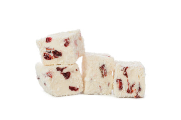 Turkish delight isolated on white.