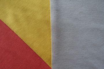 Amber yellow, orange and beige fabrics sewn together
