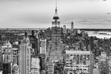 Night view of Manhattan from the skyscraper's observation deck. New York.