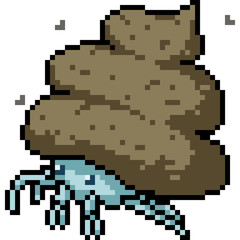 vector pixel art poop crab