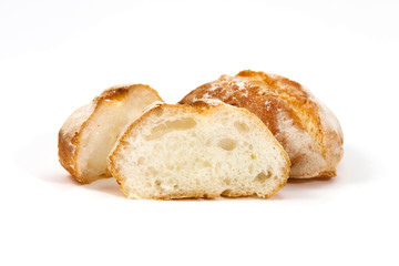 Freshly sliced bread presentation