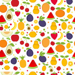 Seamless pattern with summer fruits.
