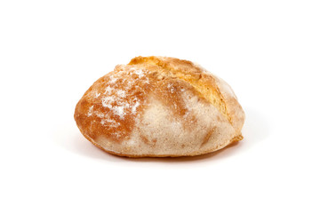 Freshly baked bread isolated on white background