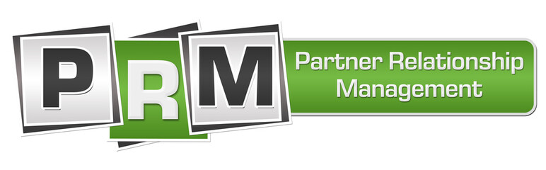 PRM - Partner Relationship Management Green Grey Squares Bar 