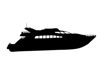 silhouette of yacht vector