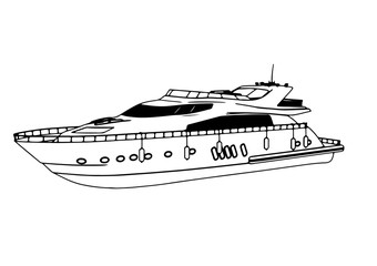 sketch of a yacht vector