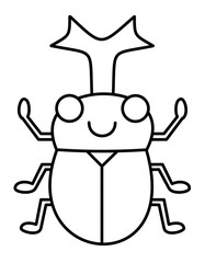 カブトムシ目口(線画)