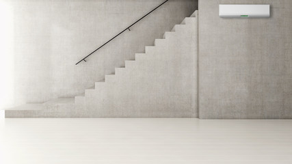 Obraz premium Modern interior apartment with air conditioning 3D rendering illustration