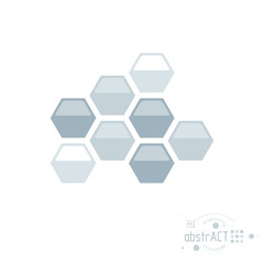 Obraz na płótnie Canvas Vector modern geometric artistic graphic composition can be used as template and layout. Abstract technical background with graphic shape, hexagon.