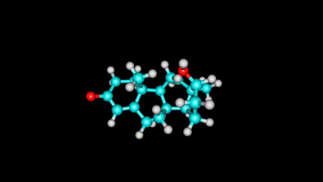 Rotating Testosterone molecule