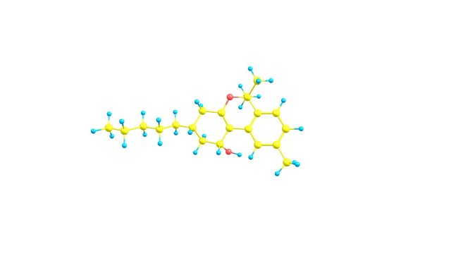 Rotating tetrahydrocannabinol molecule