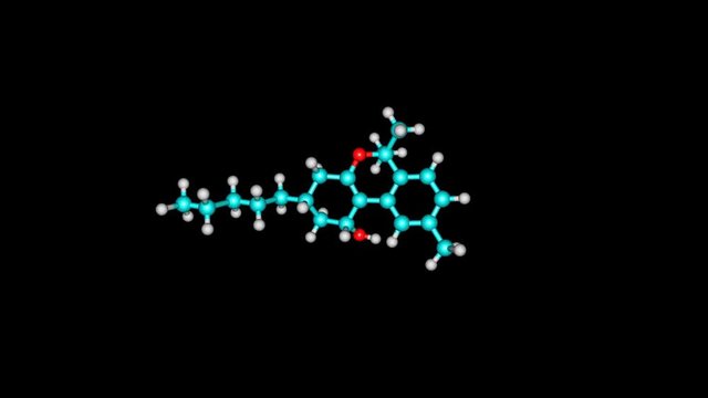 Rotating tetrahydrocannabinol molecule