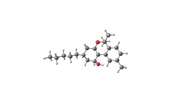 Rotating tetrahydrocannabinol molecule