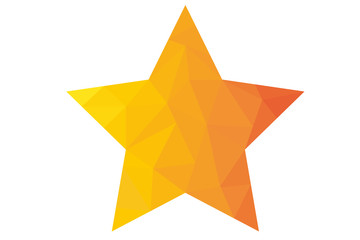 Obraz premium Estrella de color amarillo formada por triángulos.