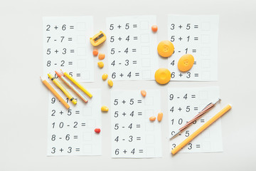 Materials for teaching children to count. 