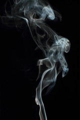 White smoke texture on black background