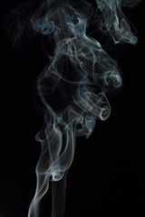 White smoke texture on black background