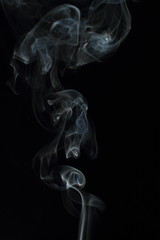 White smoke texture on black background