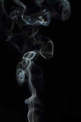 White smoke texture on black background
