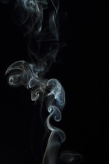 White smoke texture on black background