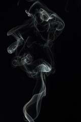 White smoke texture on black background