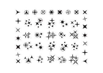 Sparkle lights stars set. Glowing light effect star. Sparkle lights vector