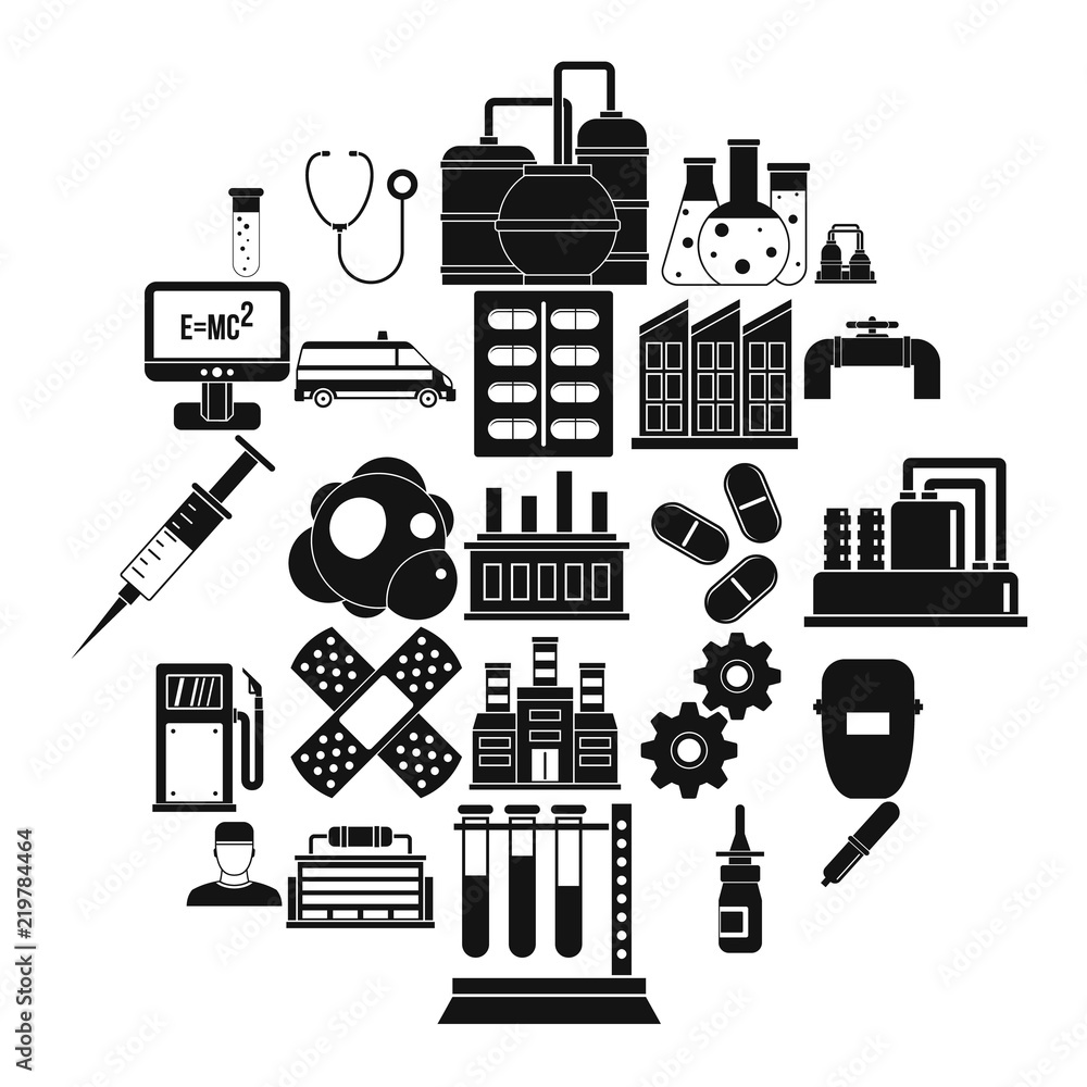 Poster processing plant icons set. simple set of 25 processing plant vector icons for web isolated on white