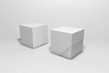  Cardboard boxes. Template for packaging design. 3D