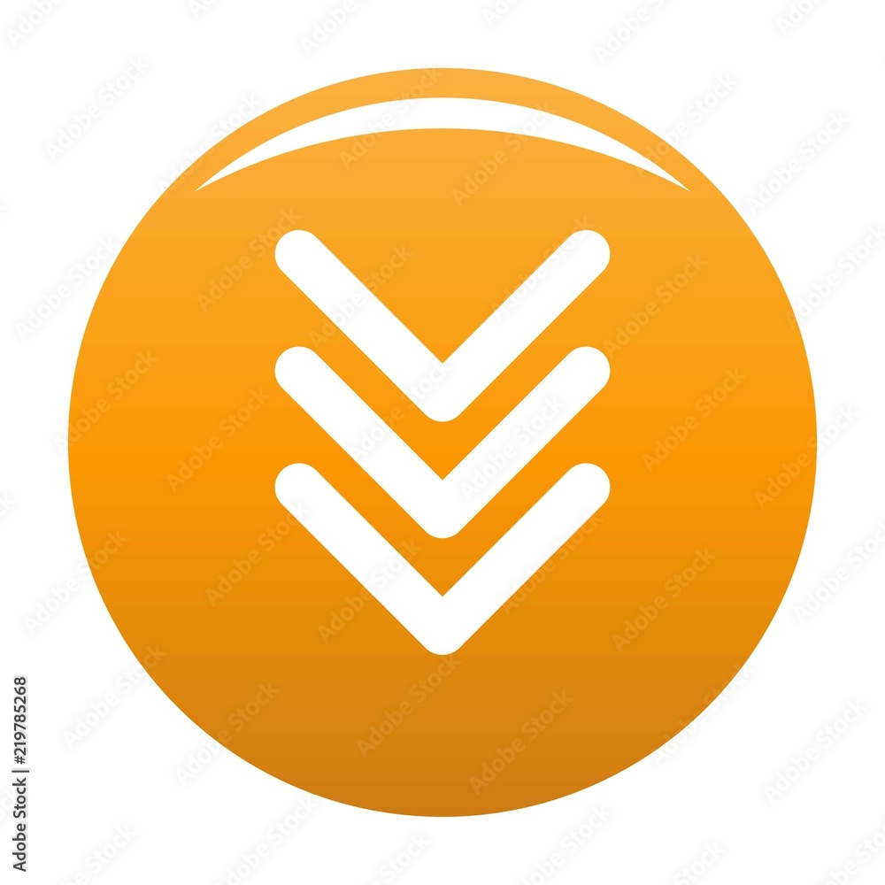 Poster pointing arrow icon. simple illustration of pointing arrow vector icon for any design orange