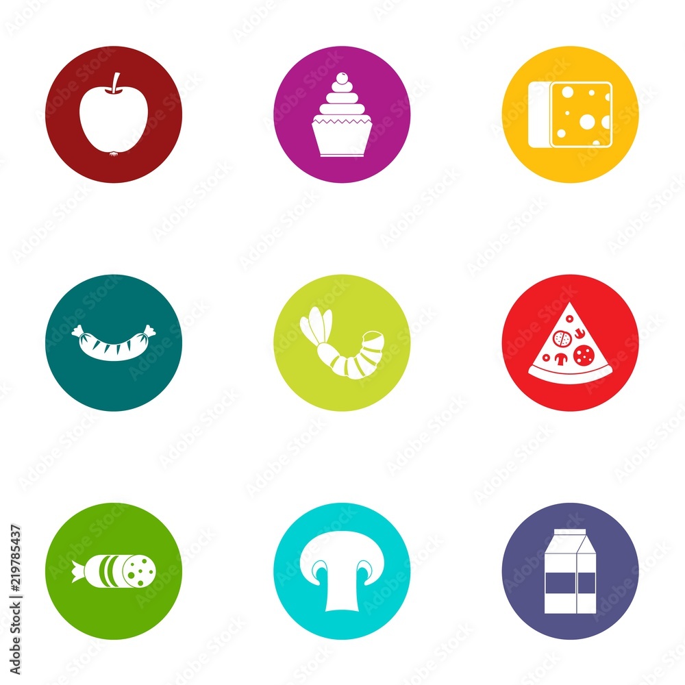 Poster crisp icons set. flat set of 9 crisp vector icons for web isolated on white background