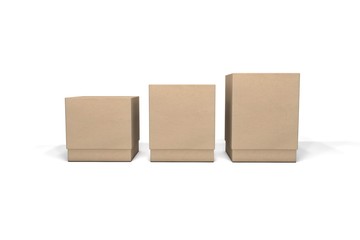 Cardboard boxes on a white background