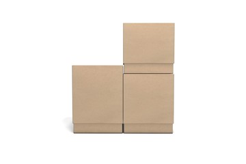 Obraz premium Cardboard boxes on a white background