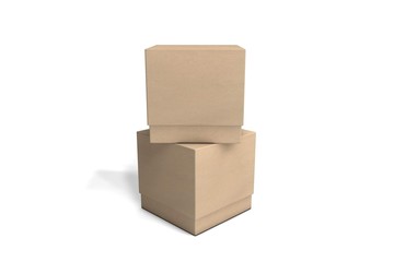 Cardboard boxes on a white background