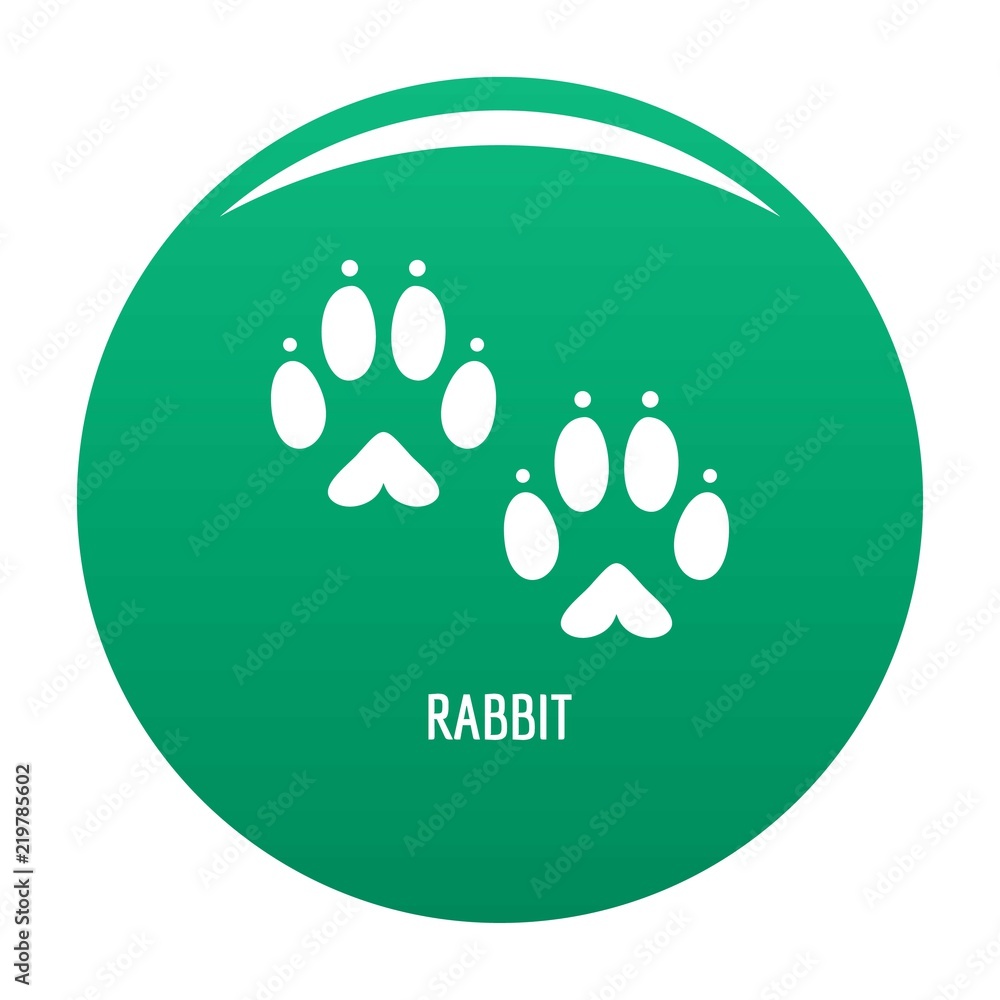 Poster rabbit step icon. simple illustration of rabbit step vector icon for any design green